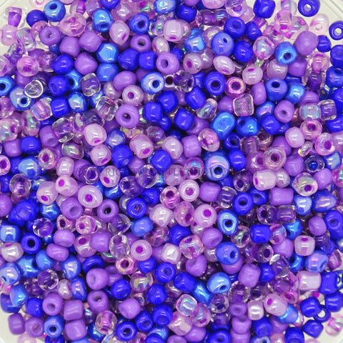Purple Mixed Shades Glass Seed Beads (50g)