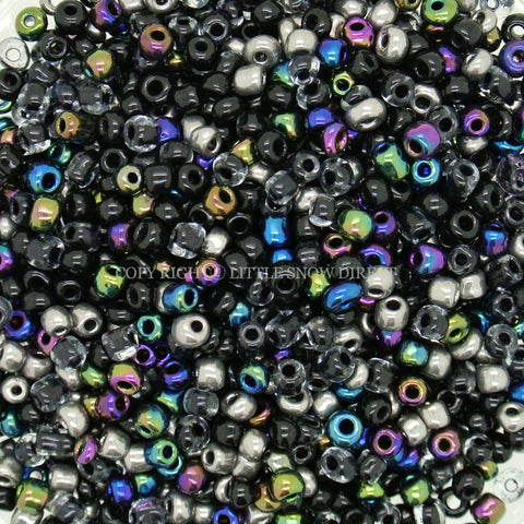 Black Mixed Shades Glass Seed Beads (50g)