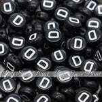 Black Letter Alphabet Coin Beads (100 pcs)