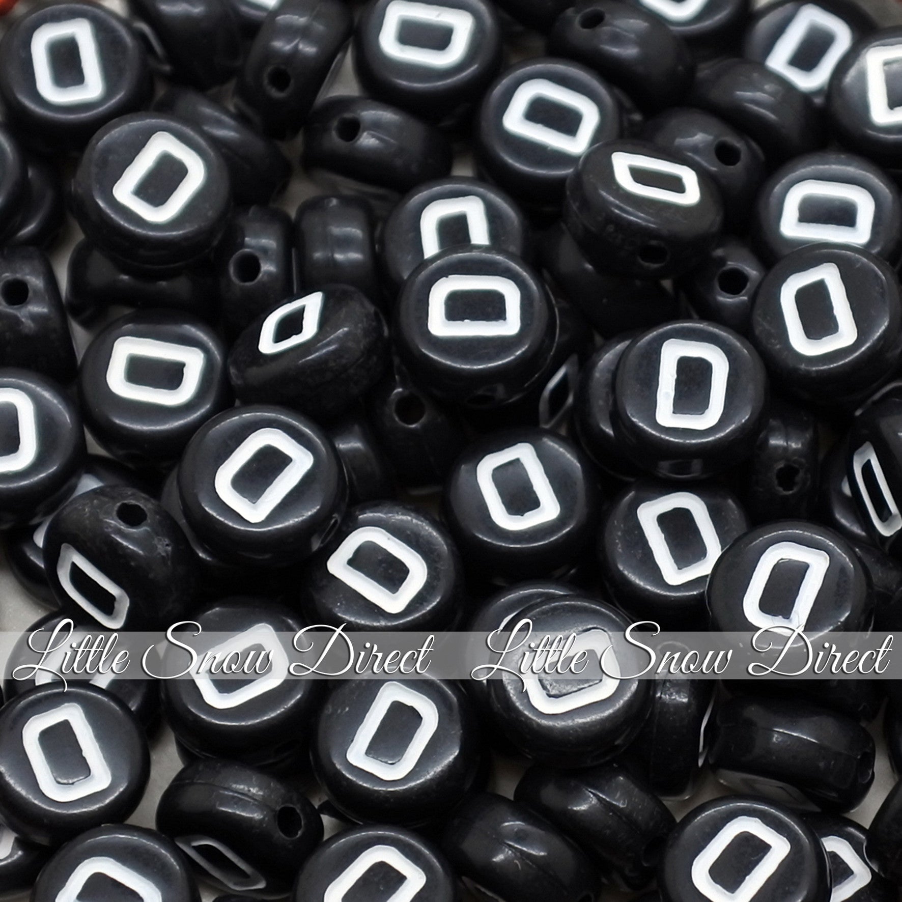 Black Letter Alphabet Coin Beads (100 pcs)