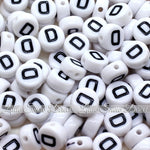 White Letter Alphabet Coin Beads (100 pcs)
