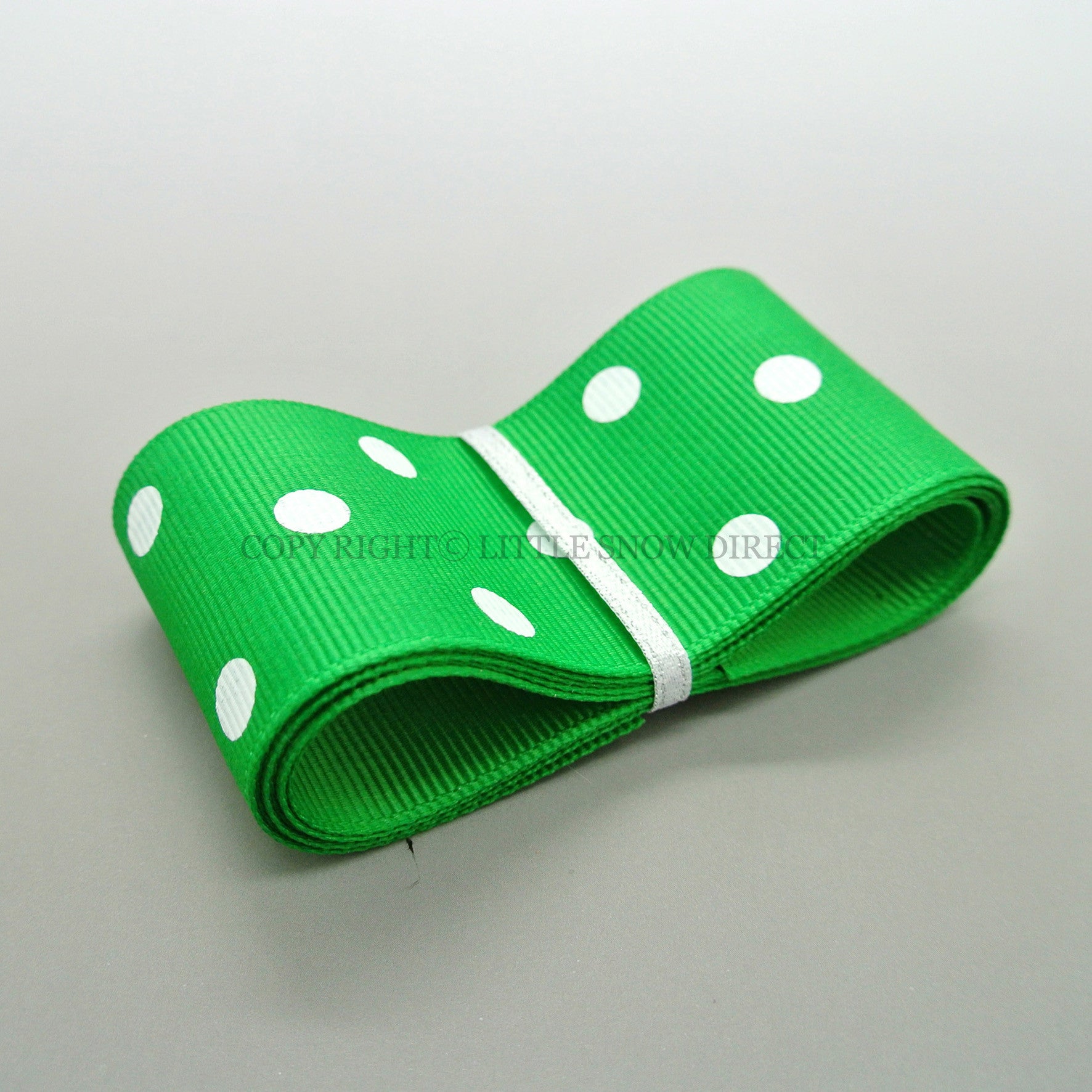 Emerald 38mm Polka Dot Grosgrain Ribbon