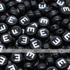 Black Letter Alphabet Coin Beads (100 pcs)