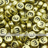 Vintage Gold Letter Alphabet Coin Beads (100 pcs)