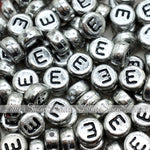 Vintage Silver Letter Alphabet Coin Beads (100 pcs)