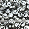 Vintage Silver Letter Alphabet Coin Beads (100 pcs)