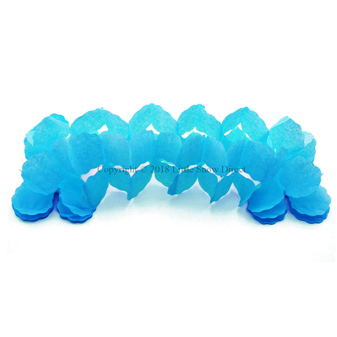 3.6m Four Leaf Clover String Tissue Paper Flower Garland Backdrop - Turquoise / Aqua