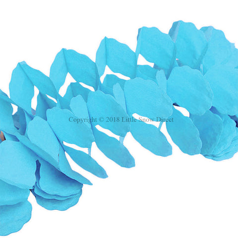 3.6m Four Leaf Clover String Tissue Paper Flower Garland Backdrop - Turquoise / Aqua