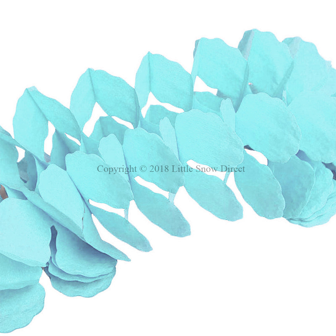 3.6m Four Leaf Clover String Tissue Paper Flower Garland Backdrop - Baby Blue