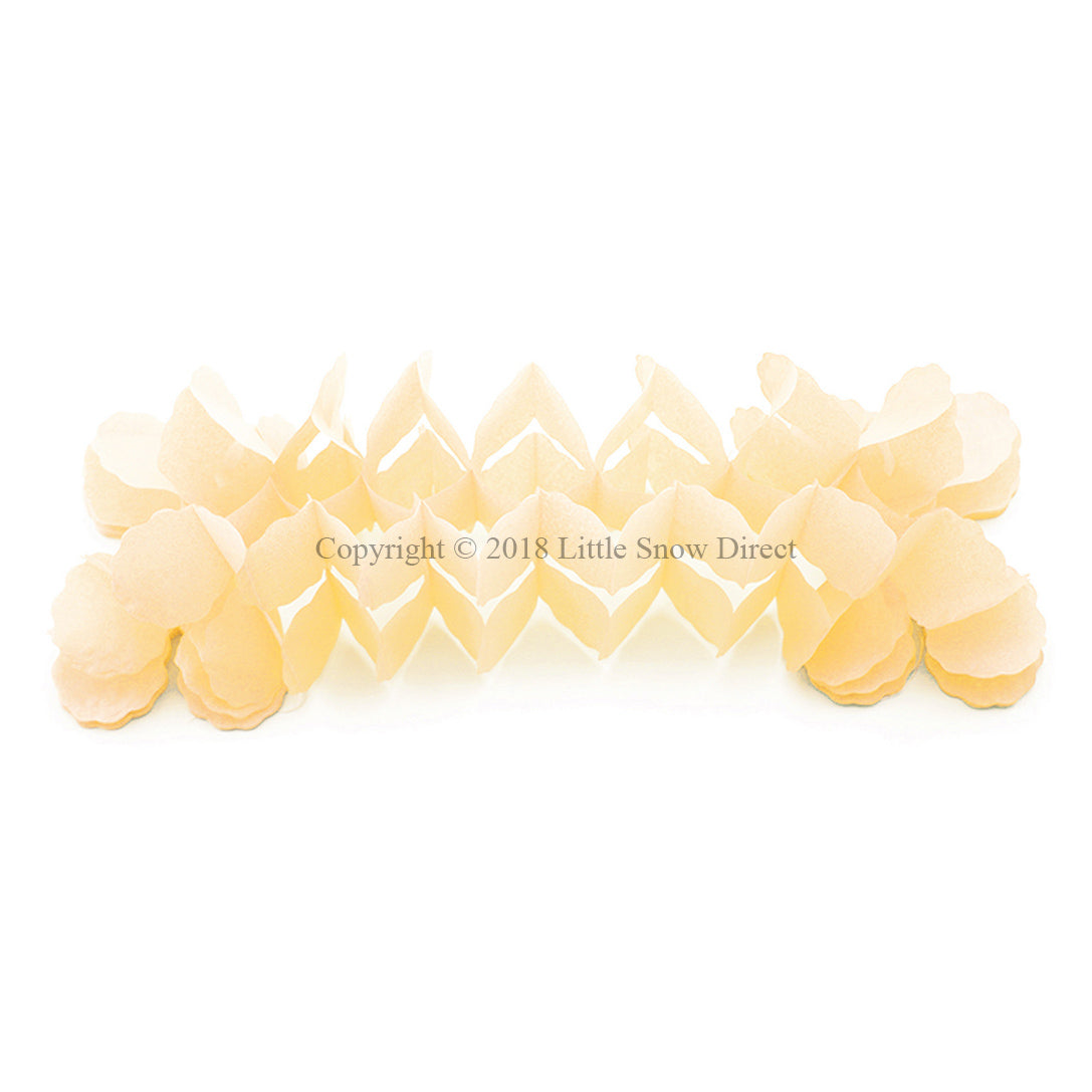 3.6m Four Leaf Clover String Tissue Paper Flower Garland Backdrop - Cream / Ivory