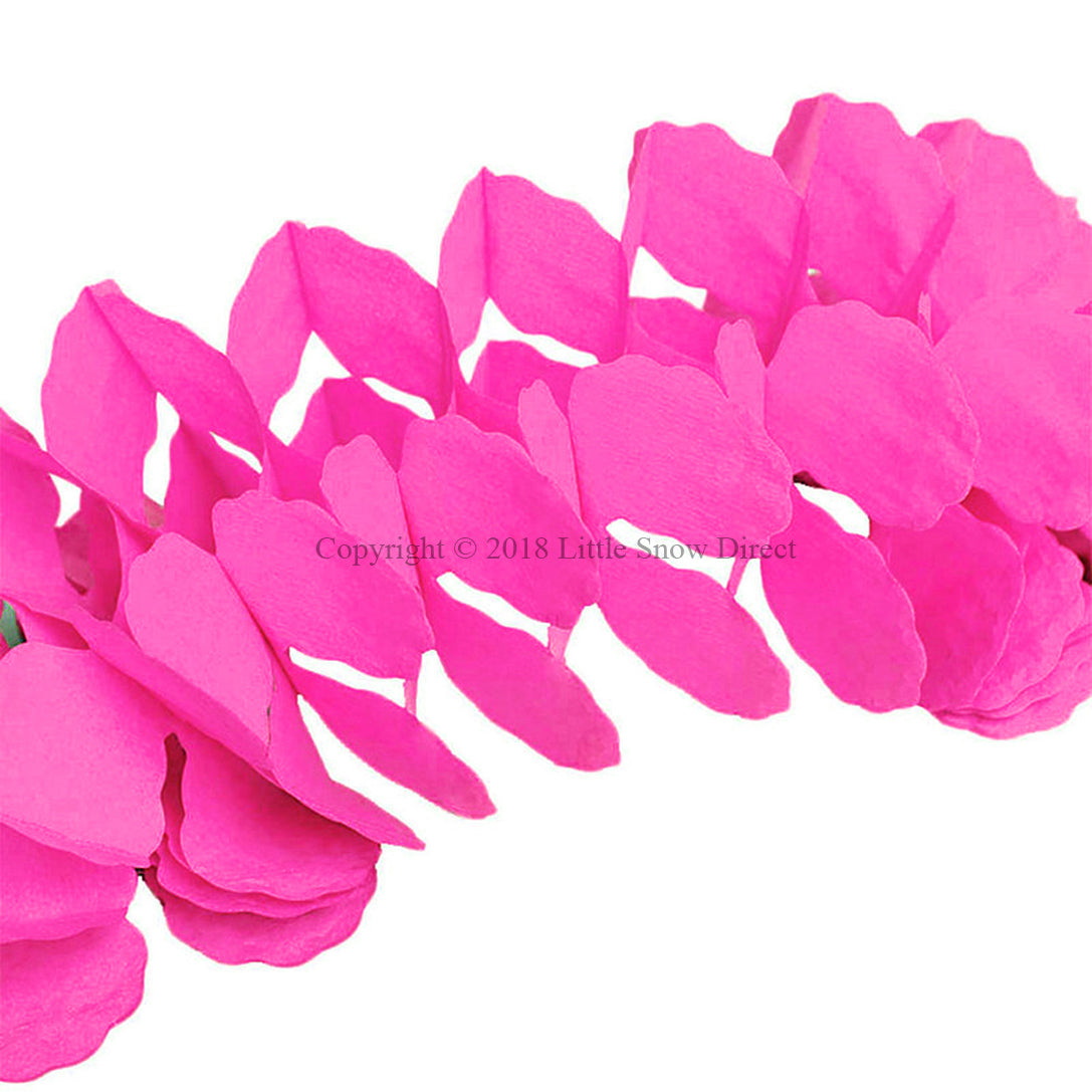 3.6m Four Leaf Clover String Tissue Paper Flower Garland Backdrop - Fuchsia