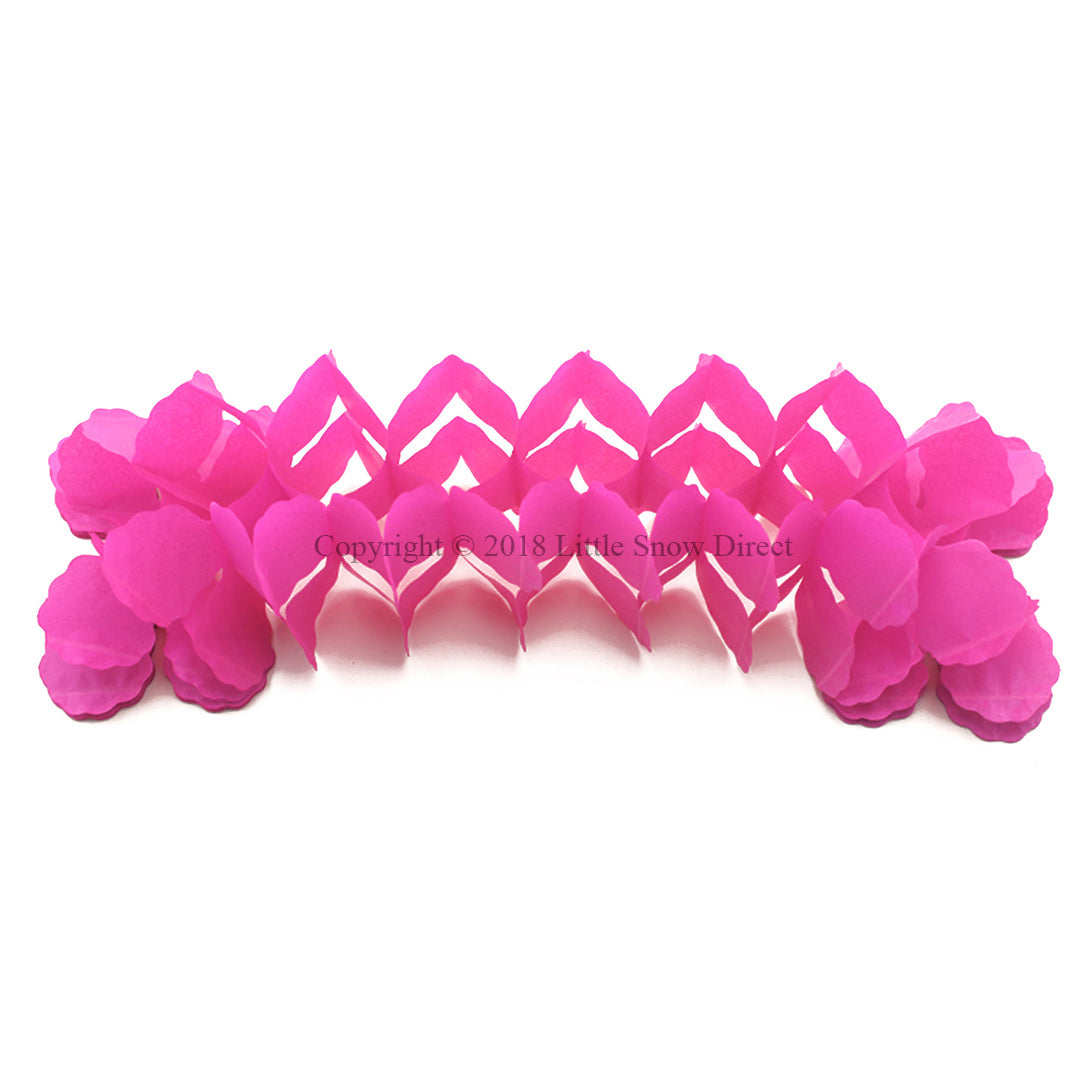 3.6m Four Leaf Clover String Tissue Paper Flower Garland Backdrop - Fuchsia