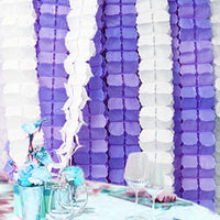 3.6m Four Leaf Clover String Tissue Paper Flower Garland Backdrop - Lilac