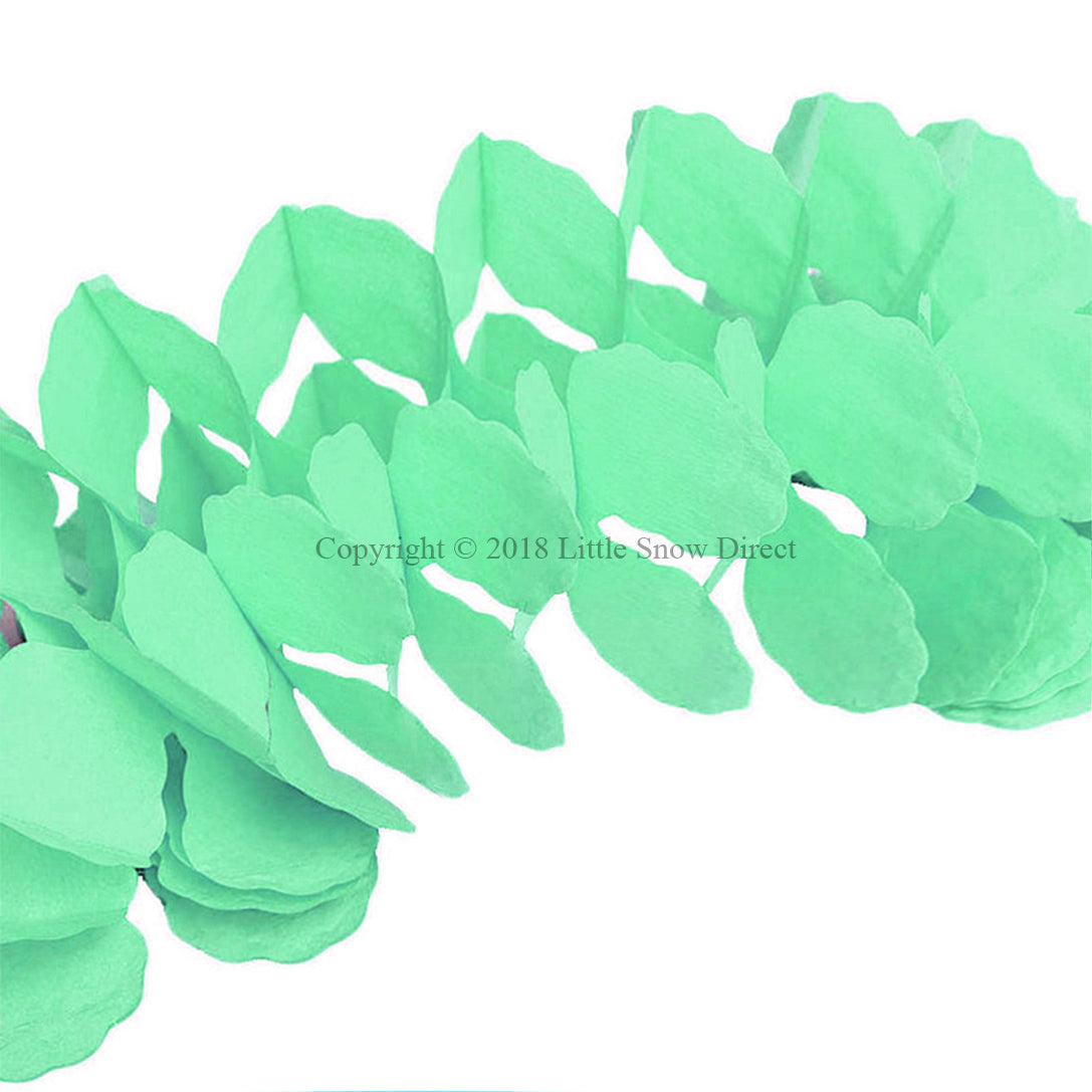 3.6m Four Leaf Clover String Tissue Paper Flower Garland Backdrop - Mint