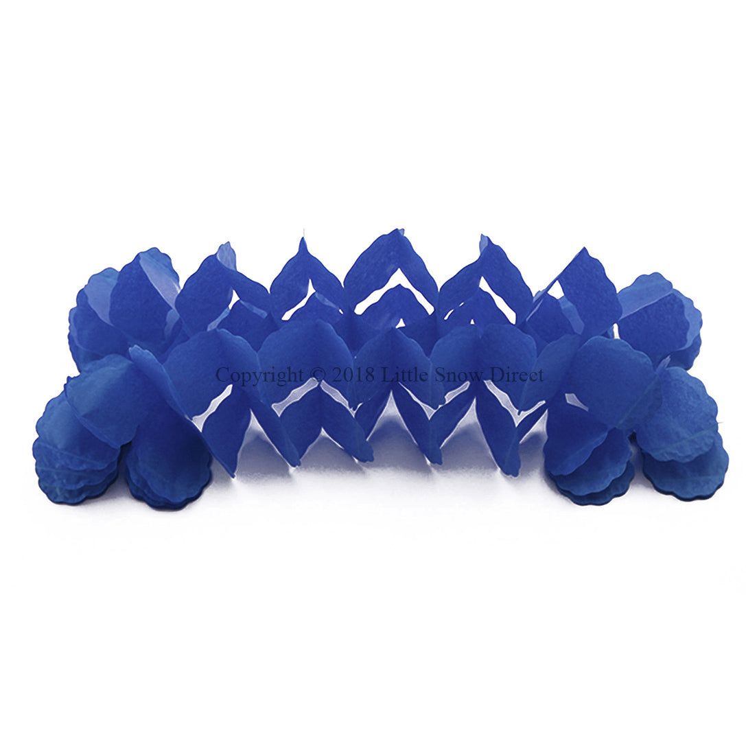 3.6m Four Leaf Clover String Tissue Paper Flower Garland Backdrop - Navy Blue