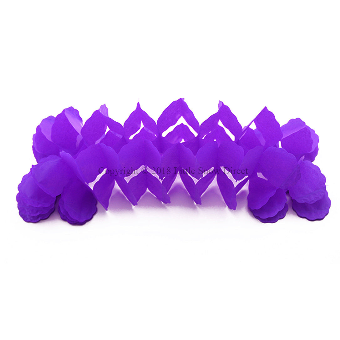 3.6m Four Leaf Clover String Tissue Paper Flower Garland Backdrop - Purple