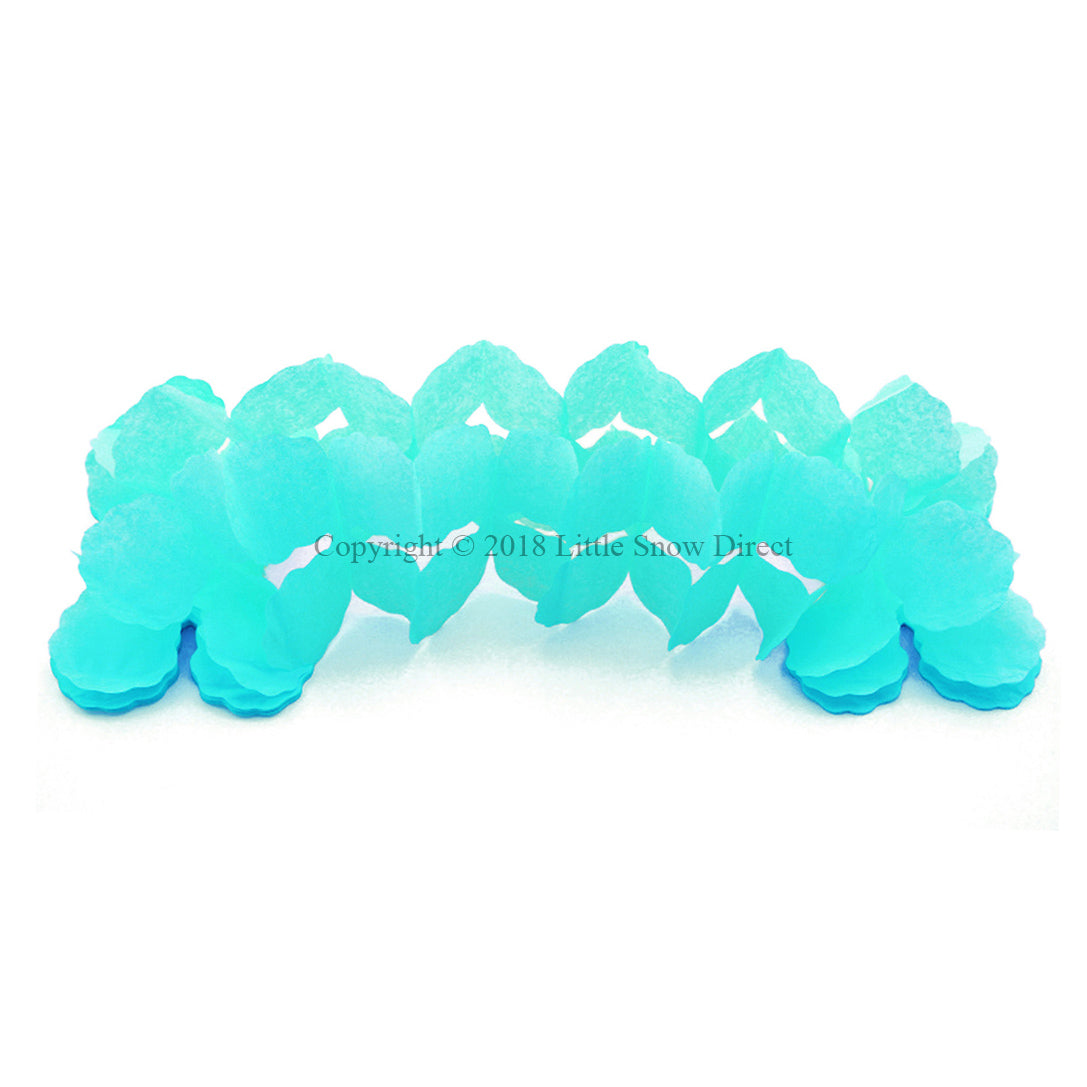 3.6m Four Leaf Clover String Tissue Paper Flower Garland Backdrop - Teal
