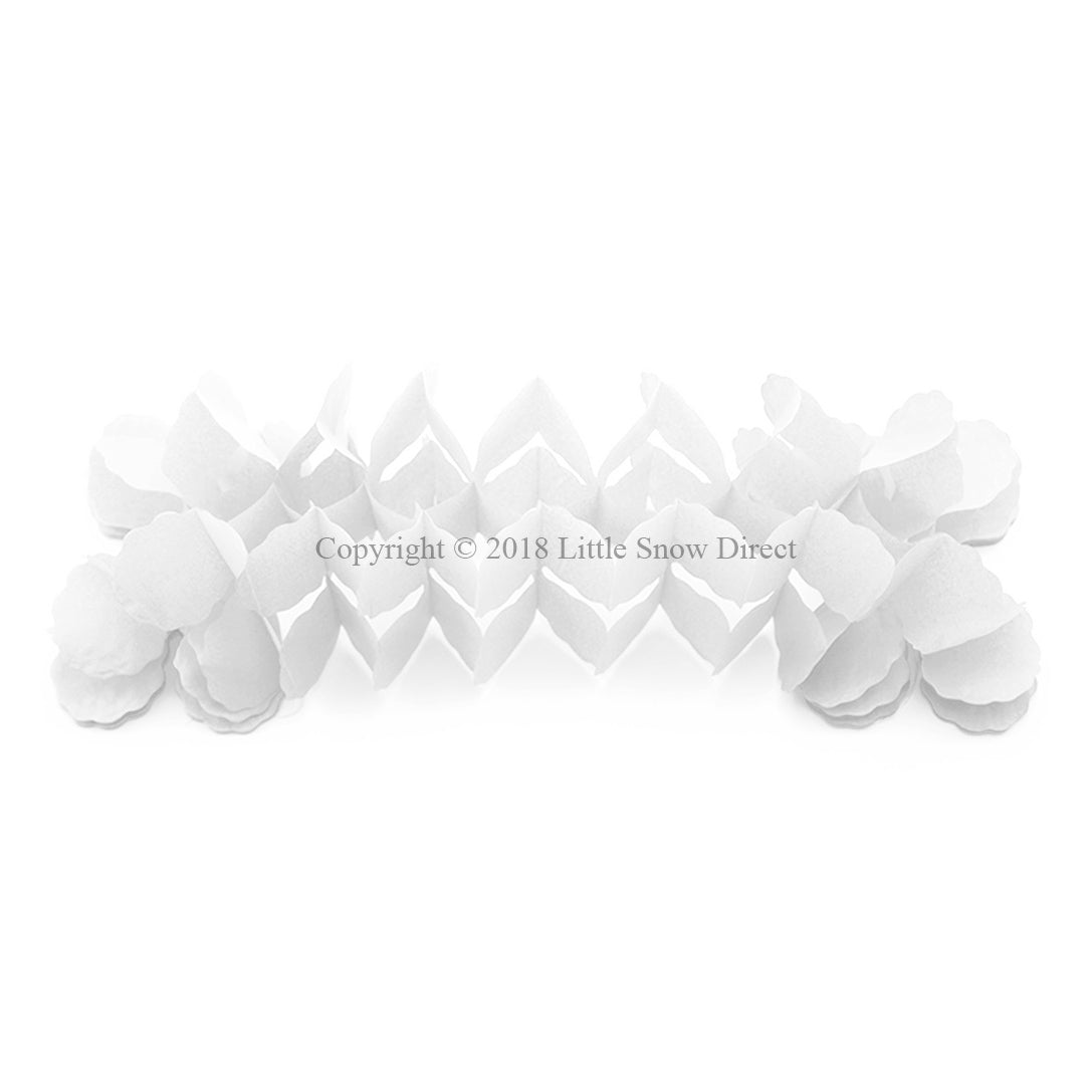 3.6m Four Leaf Clover String Tissue Paper Flower Garland Backdrop - White