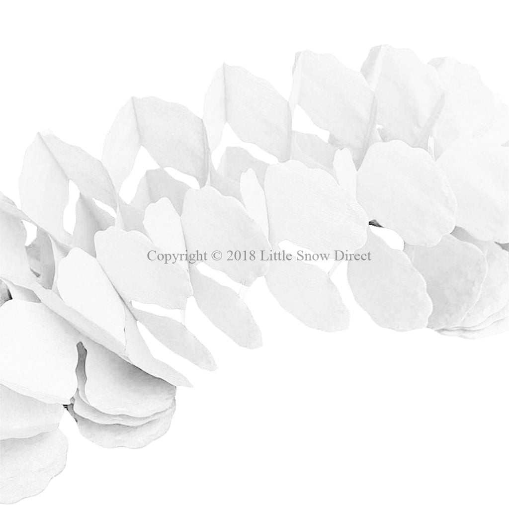 3.6m Four Leaf Clover String Tissue Paper Flower Garland Backdrop - White