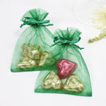 Forest Green Organza Favour Bags - Pack of 10