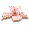 Rose Pink Butterfly Luxury Favour Boxes With Organza Ribbons - 20 pcs