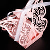 Rose Pink Butterfly Luxury Favour Boxes With Organza Ribbons - 20 pcs
