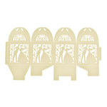Ivory / Cream Bride & Groom Luxury Favour Boxes With Organza Ribbons - 20 pcs