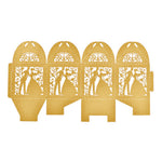 Champagne Gold Bride & Groom Luxury Favour Boxes With Organza Ribbons - 20 pcs