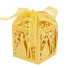 Champagne Gold Bride & Groom Luxury Favour Boxes With Organza Ribbons - 20 pcs