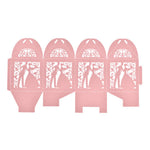 Rose Pink Bride & Groom Luxury Favour Boxes With Organza Ribbons - 20 pcs