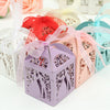 Ivory / Cream Bride & Groom Luxury Favour Boxes With Organza Ribbons - 20 pcs