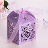Lilac Love Heart Luxury Favour Boxes With Organza Ribbons - 20 pcs
