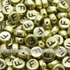 Vintage Gold Letter Alphabet Coin Beads (100 pcs)