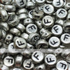 Vintage Silver Letter Alphabet Coin Beads (100 pcs)