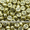 Vintage Gold Letter Alphabet Coin Beads (100 pcs)