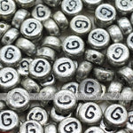 Vintage Silver Letter Alphabet Coin Beads (100 pcs)