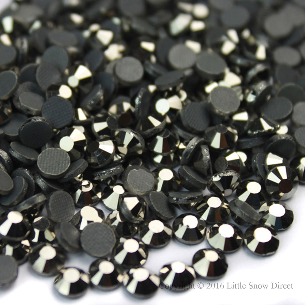 Jet Hematite Hot Fix Crystal Iron On Rhinestones Gems