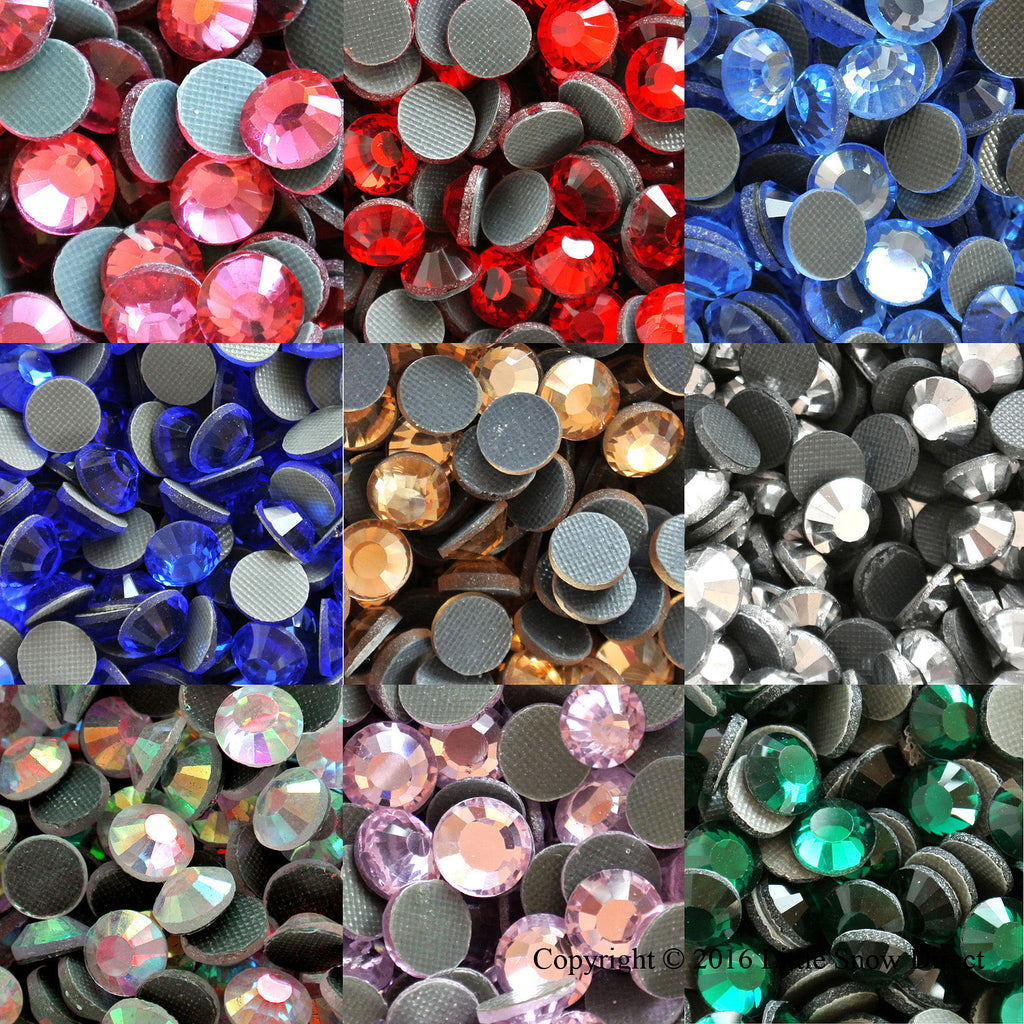 Mixed Colours Hot Fix Crystal Iron On Rhinestones Gems
