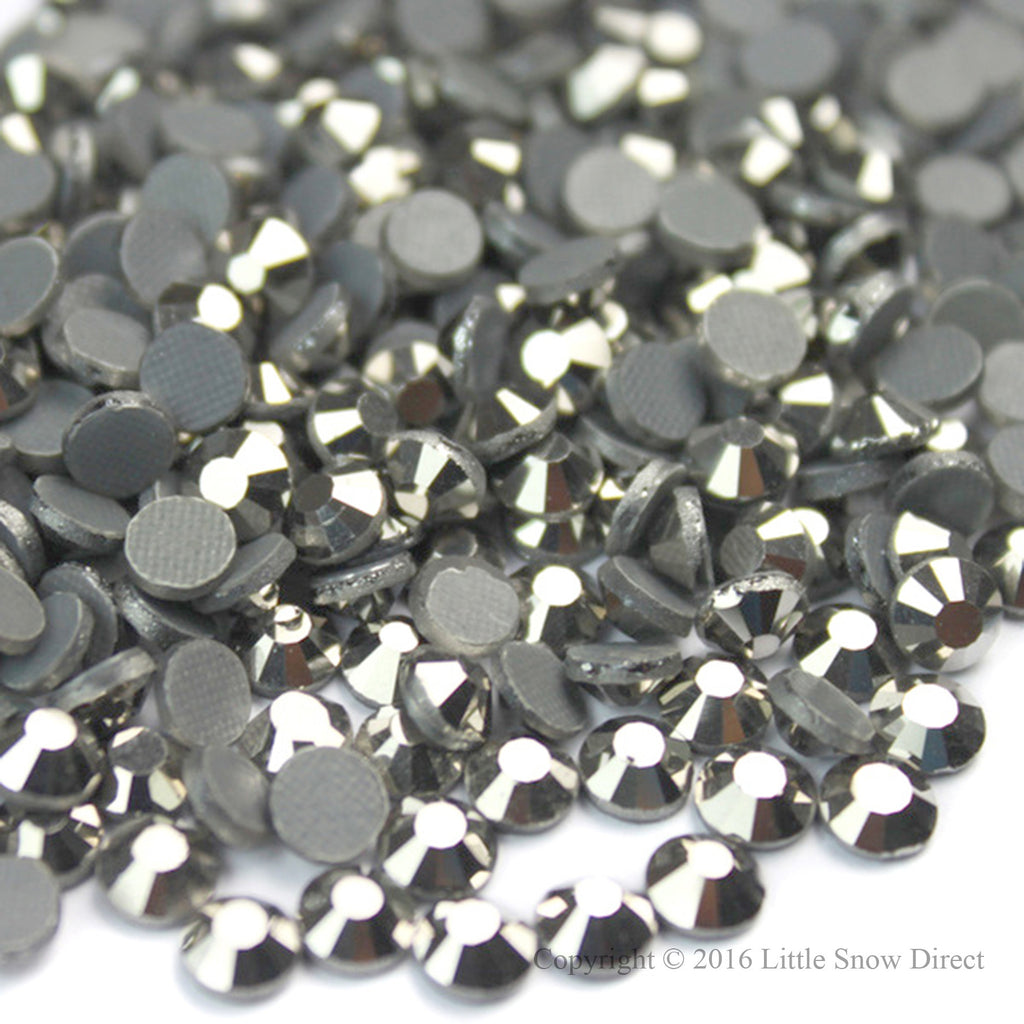 Metallic Silver Hot Fix Crystal Iron On Rhinestones Gems