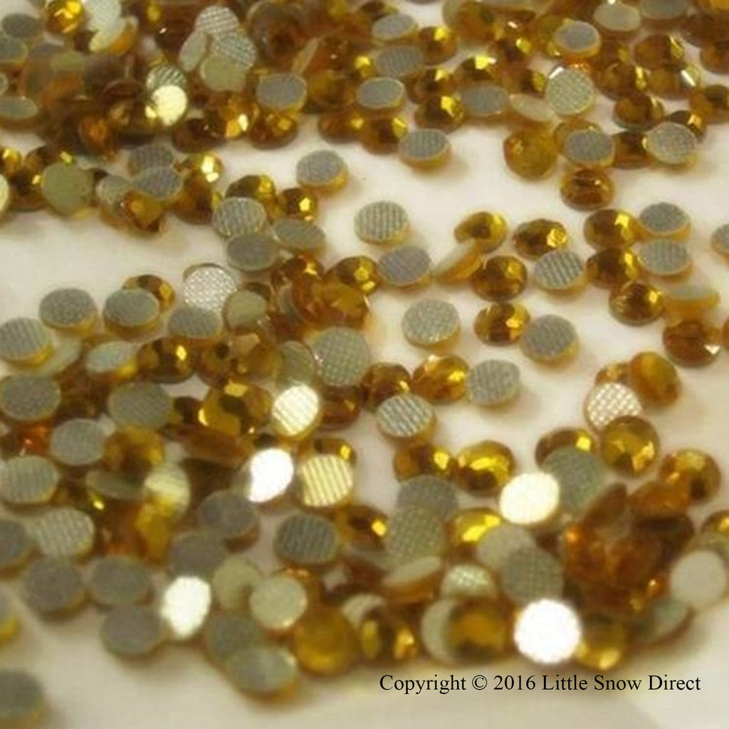 Yellow Gold Hot Fix Crystal Iron On Rhinestones Gems