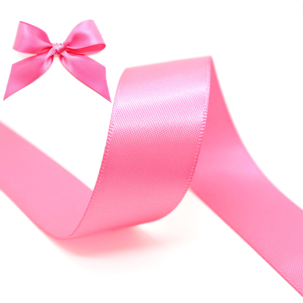 Hot Pink Double Sided Satin Ribbon