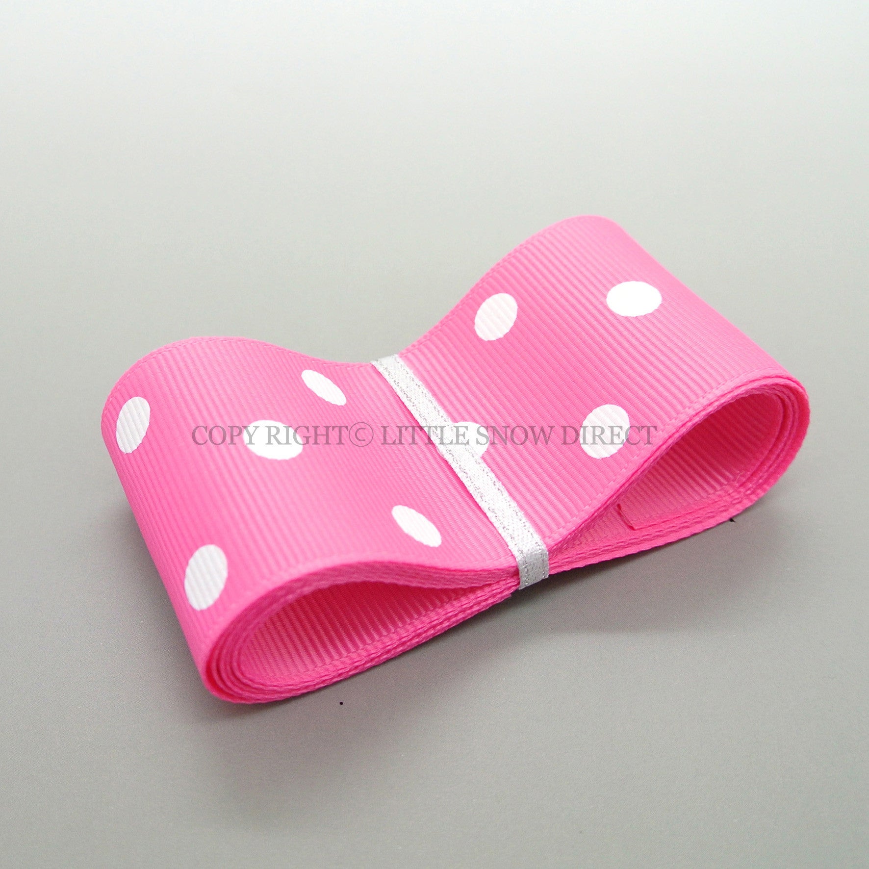 Hot Pink 38mm Polka Dot Grosgrain Ribbon
