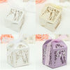 Ivory / Cream Bride & Groom Luxury Favour Boxes With Organza Ribbons - 20 pcs