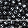 Black Letter Alphabet Coin Beads (100 pcs)