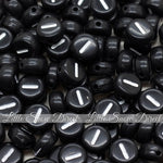 Black Letter Alphabet Coin Beads (100 pcs)