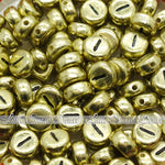 Vintage Gold Letter Alphabet Coin Beads (100 pcs)