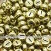 Vintage Gold Letter Alphabet Coin Beads (100 pcs)