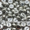 Vintage Silver Letter Alphabet Coin Beads (100 pcs)