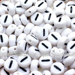 White Letter Alphabet Coin Beads (100 pcs)