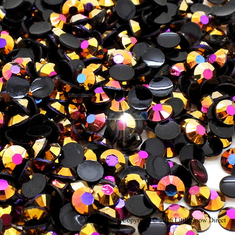 Black Rose Gold Jelly Rhinestone Flat Back Diamante Gems - 1000 pcs